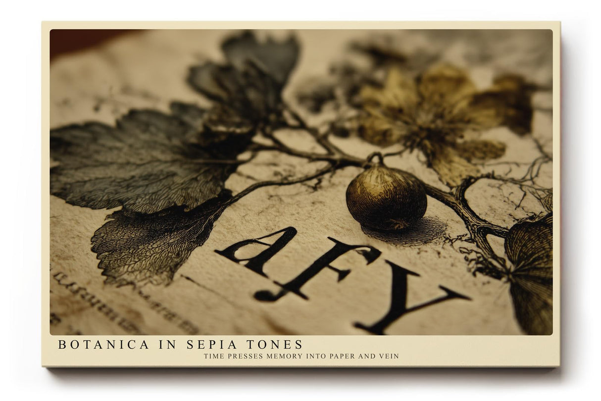 Paul Sinus Wandbild 120x80cm Botanica in Sepia Tones Vintage Pflanzen Illustration Botanische Kunst fuer Wohnzimmer Schlafzimmer und Büro