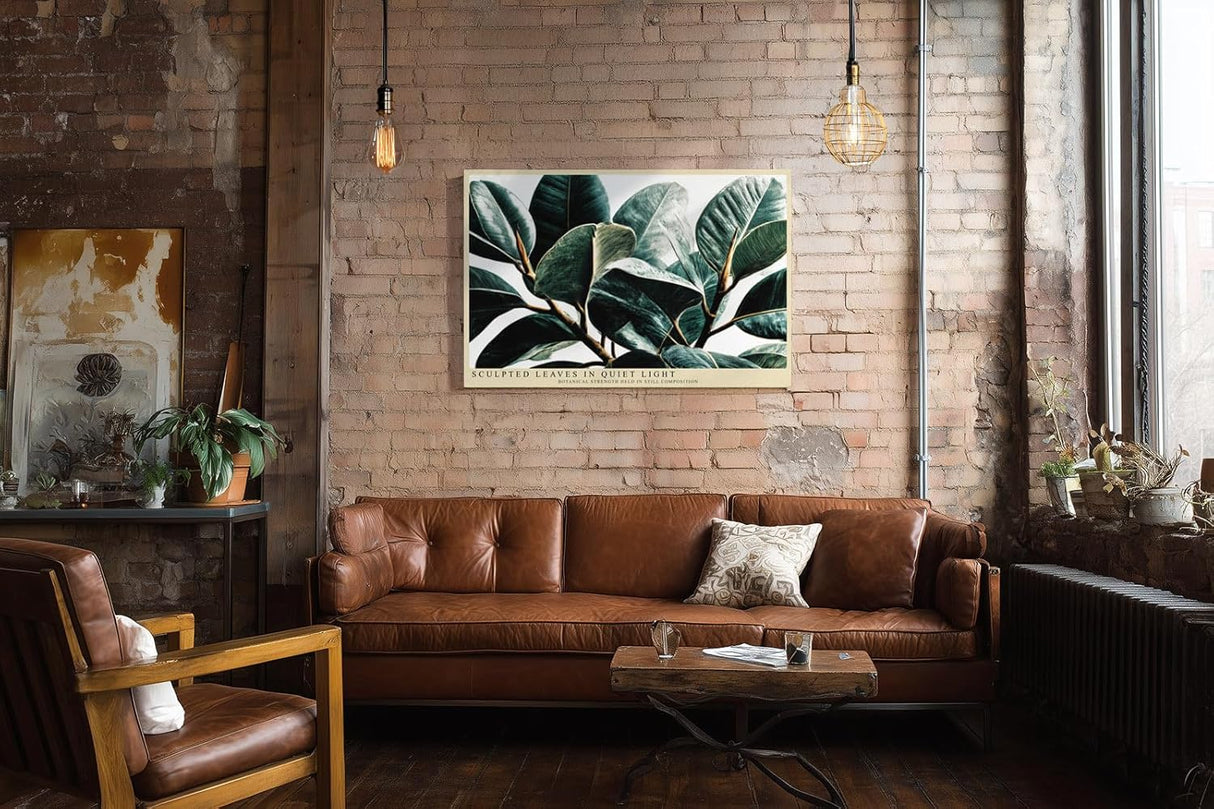 Paul Sinus Wandbild 120x80cm Botanische Blaetter modern Pflanzen Kunst Wanddekoration gruene Natur Wohnzimmer Schlafzimmer
