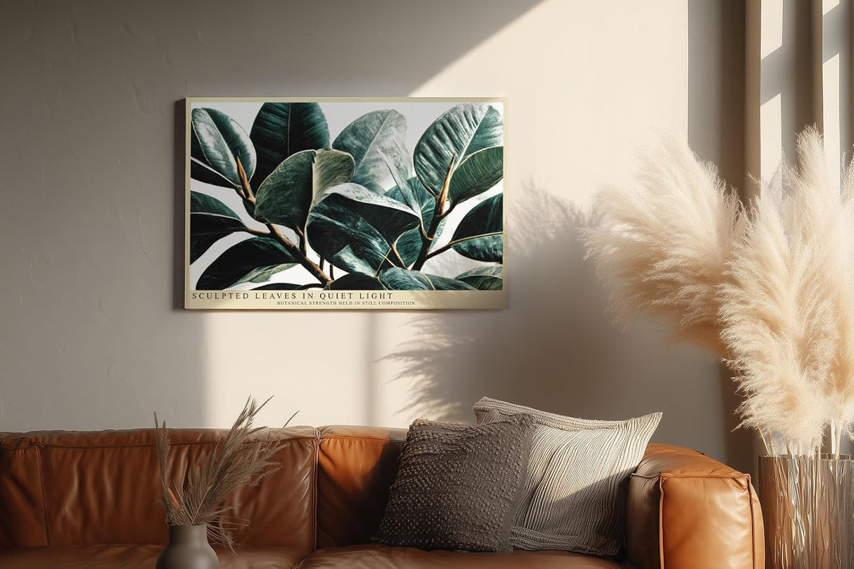 Paul Sinus Wandbild 120x80cm Botanische Blaetter modern Pflanzen Kunst Wanddekoration gruene Natur Wohnzimmer Schlafzimmer