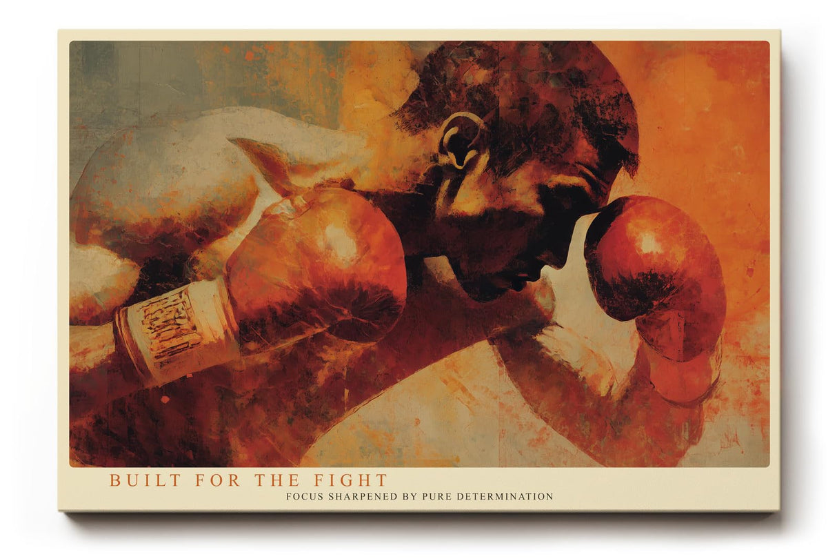 Paul Sinus Wandbild 120x80cm Boxer Sport Kunst dynamisches Boxer Portrait rote Farben Fitness Motivation Wanddekoration fuer Wohnzimmer Fitnessraum Büro
