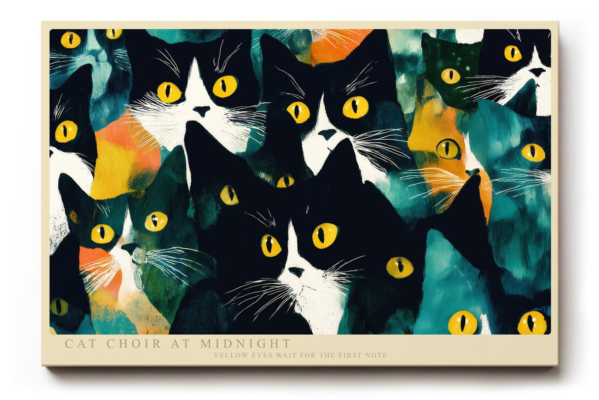 Paul Sinus Wandbild 120x80cm Bunte Katzen Illustration moderne Pop Art Tier Wanddekoration