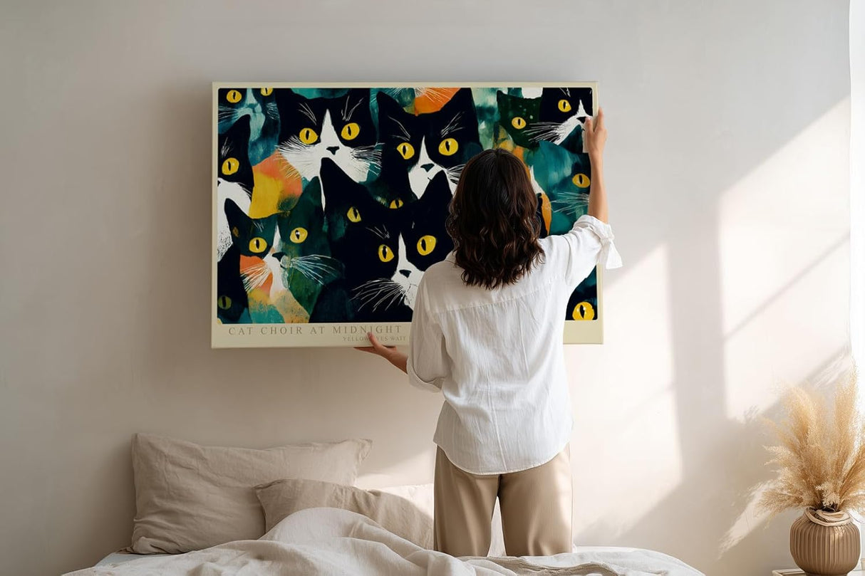 Paul Sinus Wandbild 120x80cm Bunte Katzen Illustration moderne Pop Art Tier Wanddekoration