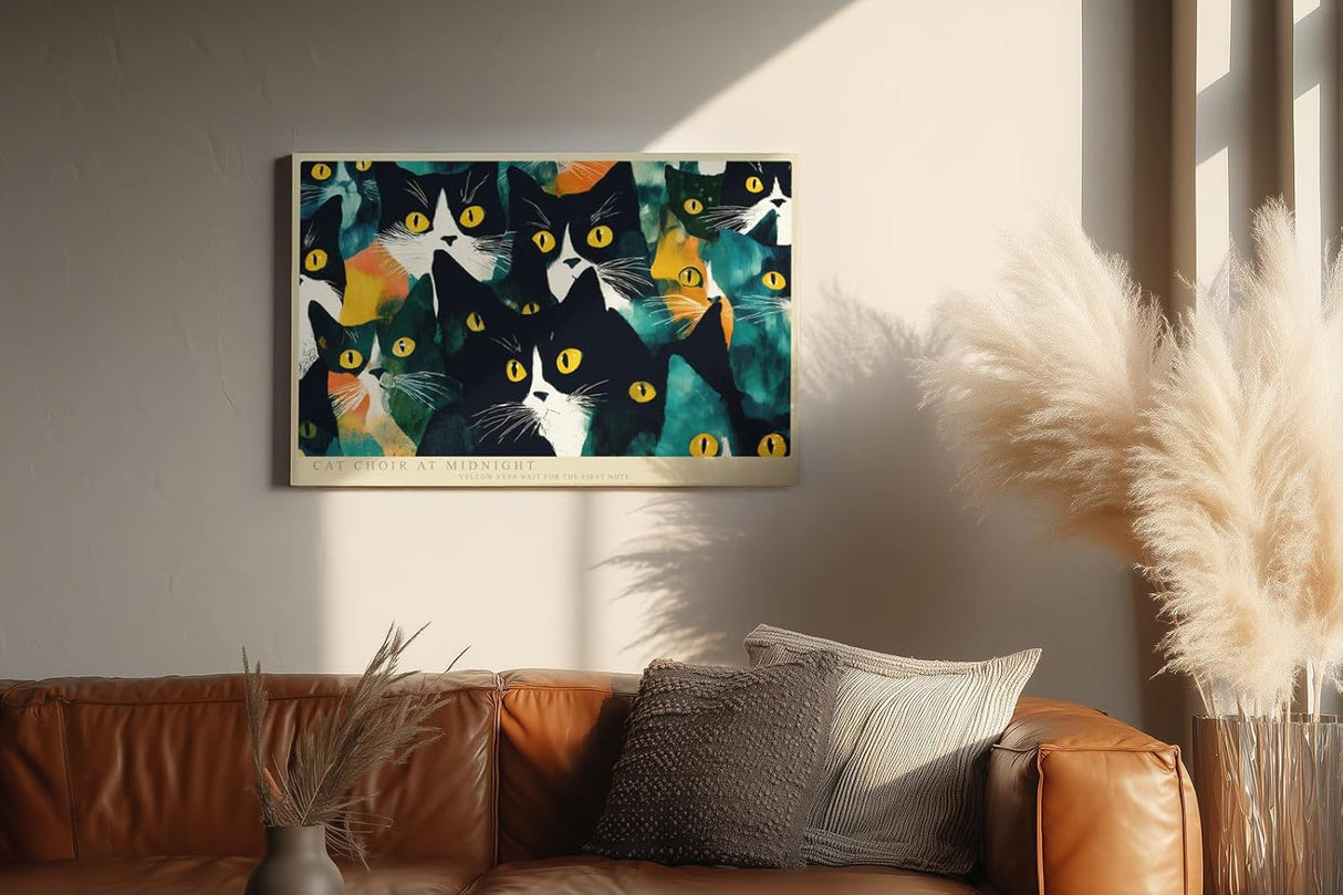 Paul Sinus Wandbild 120x80cm Bunte Katzen Illustration moderne Pop Art Tier Wanddekoration