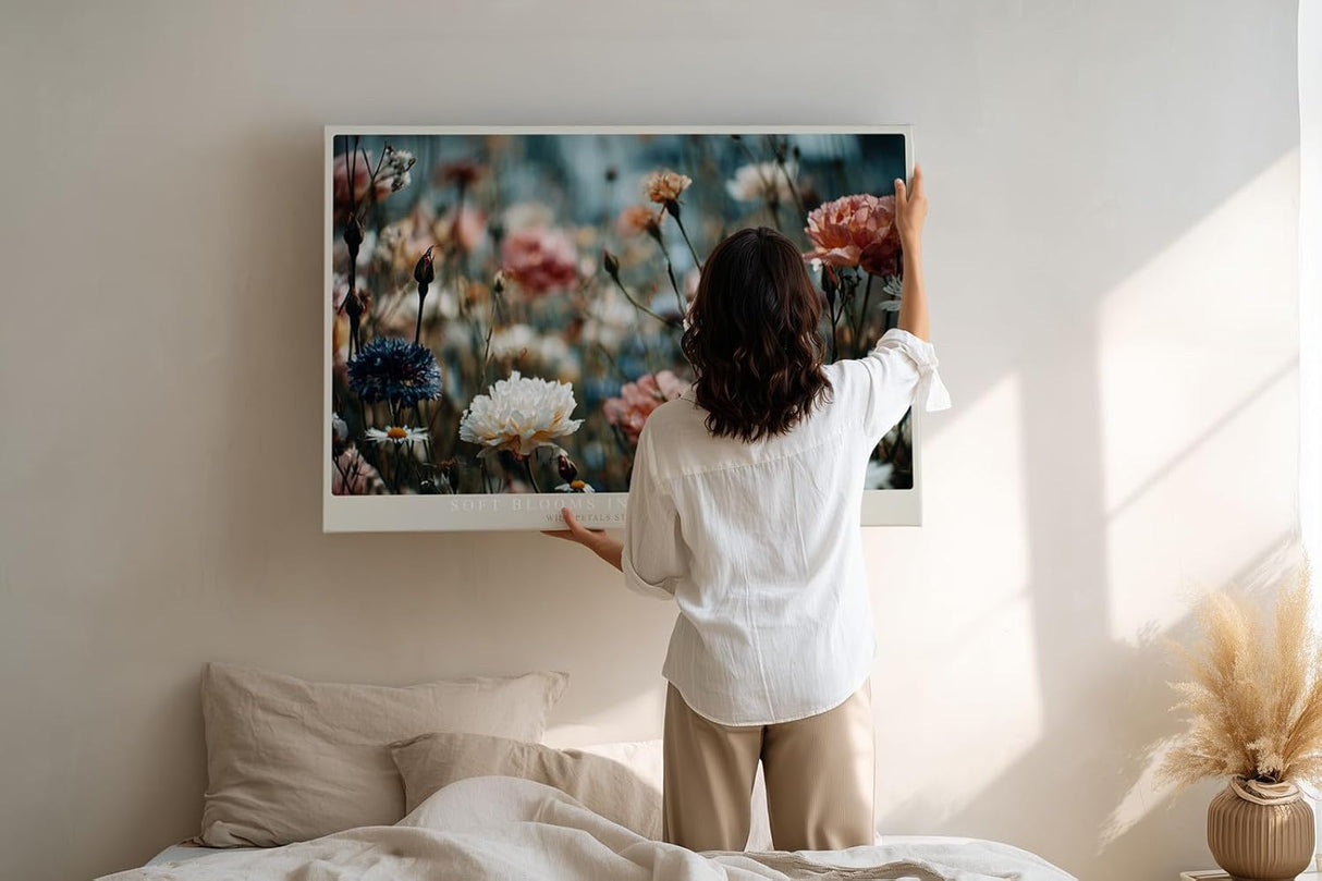 Paul Sinus Wandbild 120x80cm Bunte Wildblumen Wiese romantische Natur Fotografie moderne Blumen Wanddekoration