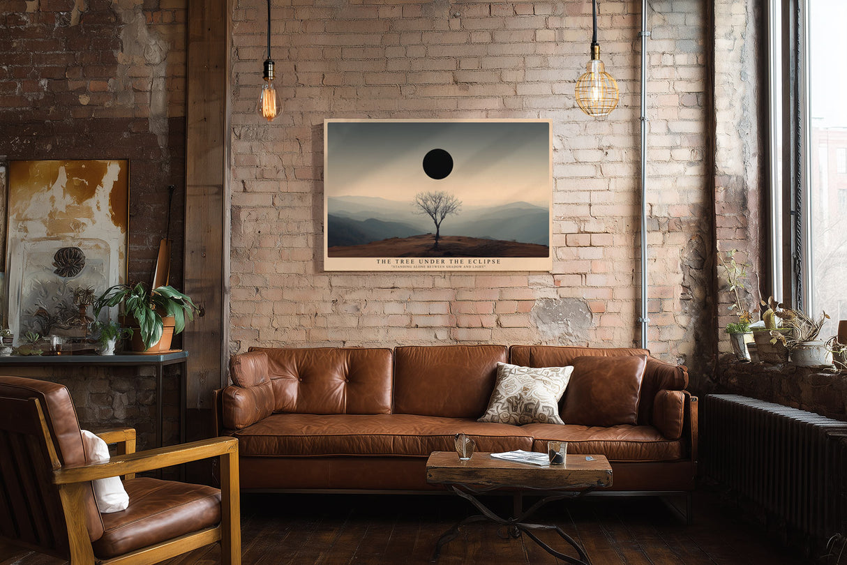 Paul Sinus Wandbild Der einsame Baum unter der Finsternis – Symbol für Licht und Schatten im Gleichgewicht
