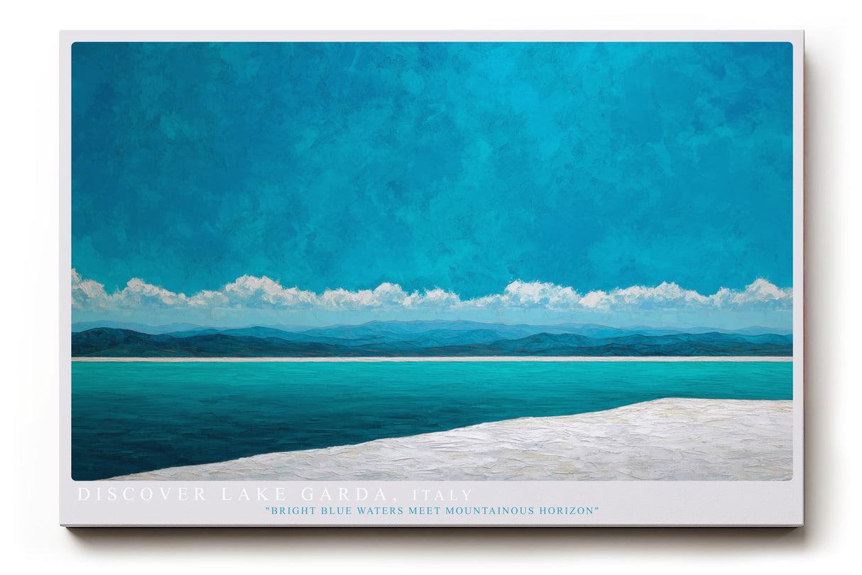 Paul Sinus Wandbild Discover Lake Garda Italy – Strahlend blaues Wasser mit Gebirgshorizont, Symbol für Weite, Ruhe und natürliche Schönheit