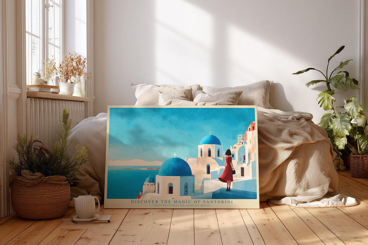 Paul Sinus Wandbild Discover the Magic of Santorini – Mediterrane Farbwelt und architektonische Eleganz in Urlaubsatmosphäre