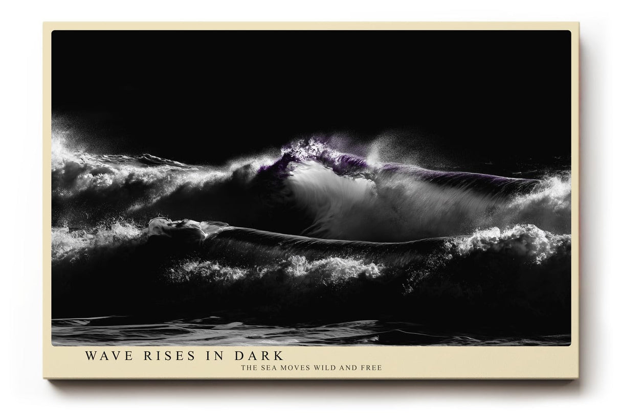 Paul Sinus Wandbild 120x80cm dramatische Meereswelle Fotokunst schwarz dunkel minimalistische Ozean Landschaft modernes Natur Kunstbild stilvolle