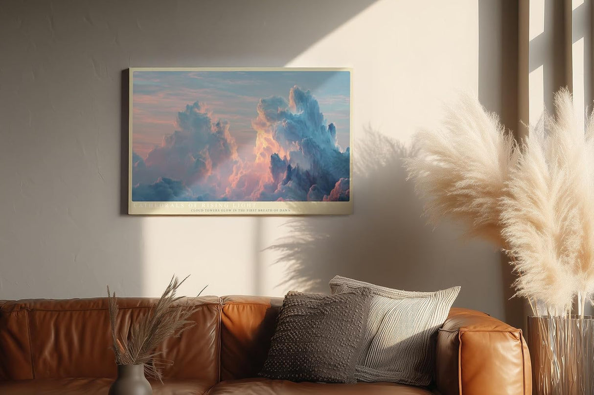 Paul Sinus Wandbild 120x80cm Dramatische Wolken Sonnenaufgang Himmel Landschaft Kunst Wanddekoration Wohnzimmer Schlafzimmer