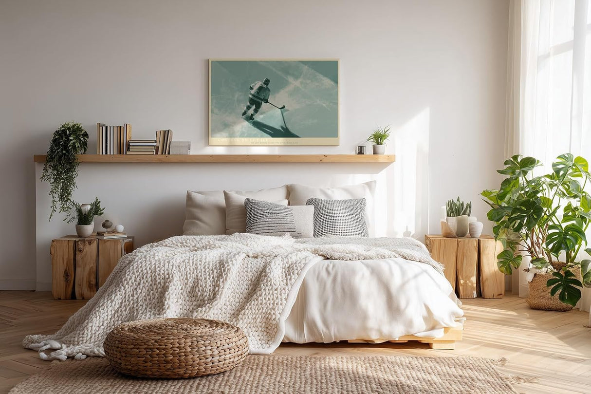Paul Sinus Wandbild 120x80cm Eishockey Spieler auf Eis moderne Wintersport Illustration dynamische Wanddekoration