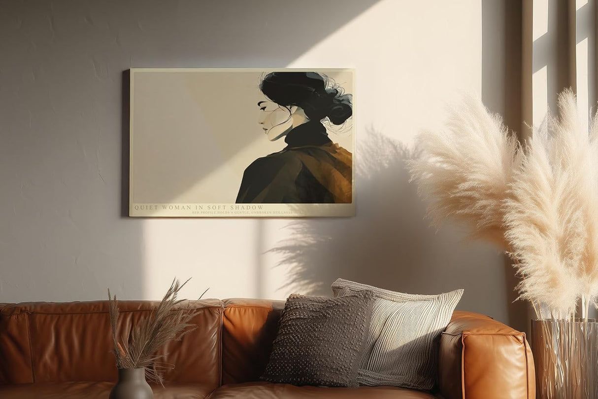 Paul Sinus Wandbild 120x80cm Elegantes Frauenportrait minimalistische moderne Illustration stilvolle Wanddekoration