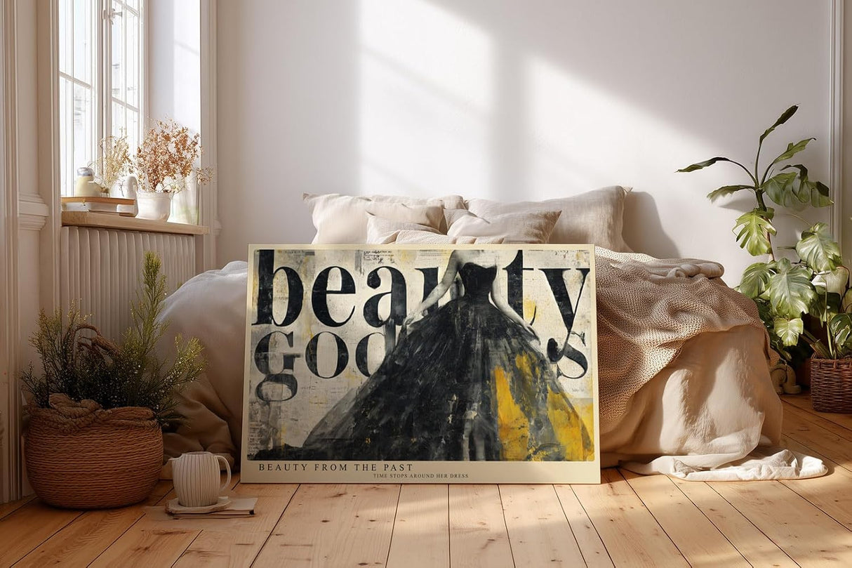Paul Sinus Wandbild 120x80cm Elegantes Kleid Mode Collage LeinWandbild 120x80cm Fashion Kunst Wanddekoration