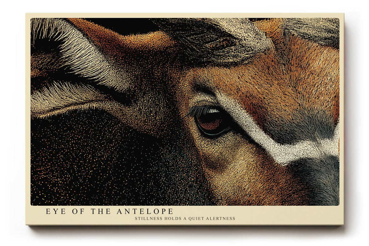 Paul Sinus Wandbild 120x80cm Eye of the Antelope Detailreiches Tierportrait Antilope Natur Kunst fuer Wohnzimmer Büro und Flur