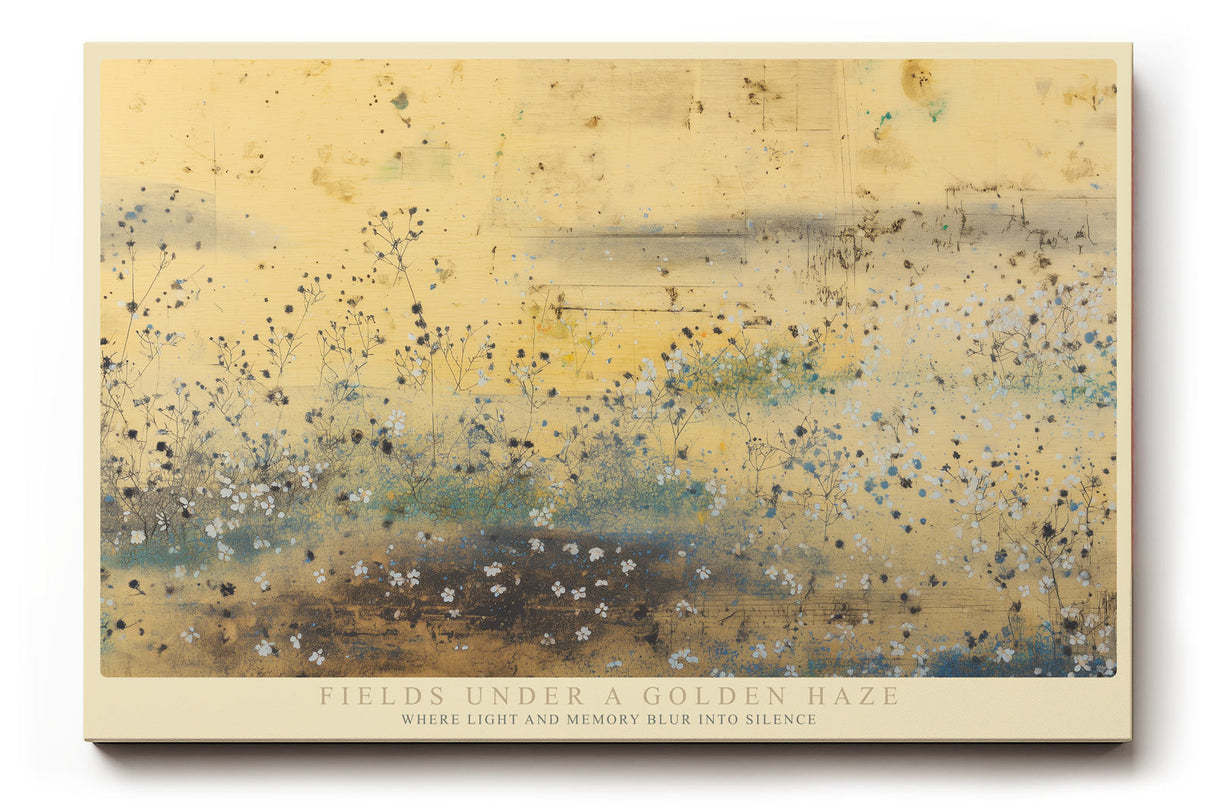 Paul Sinus Wandbild Fields Under a Golden Haze Abstract Landscape in Warm Light and Gentle Silence