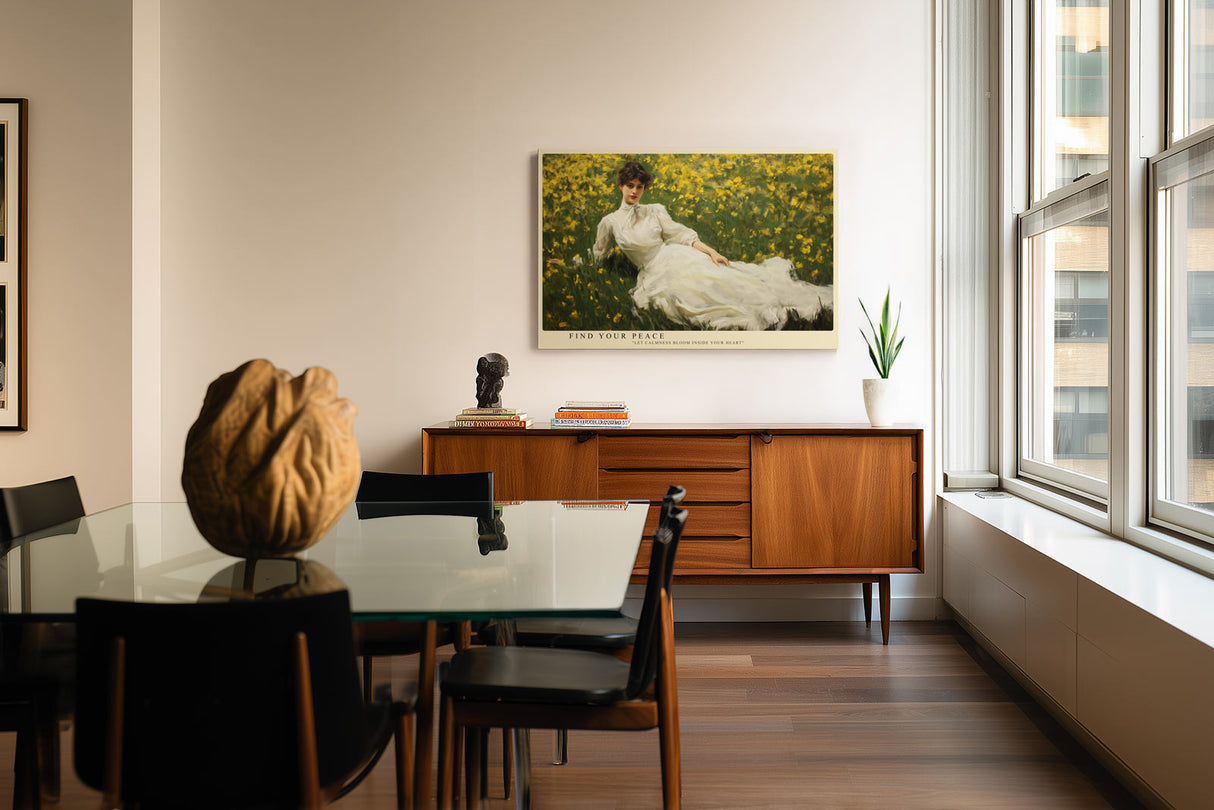 Paul Sinus Wandbild Find Your Peace Serenity in the Field of Yellow Blossoms