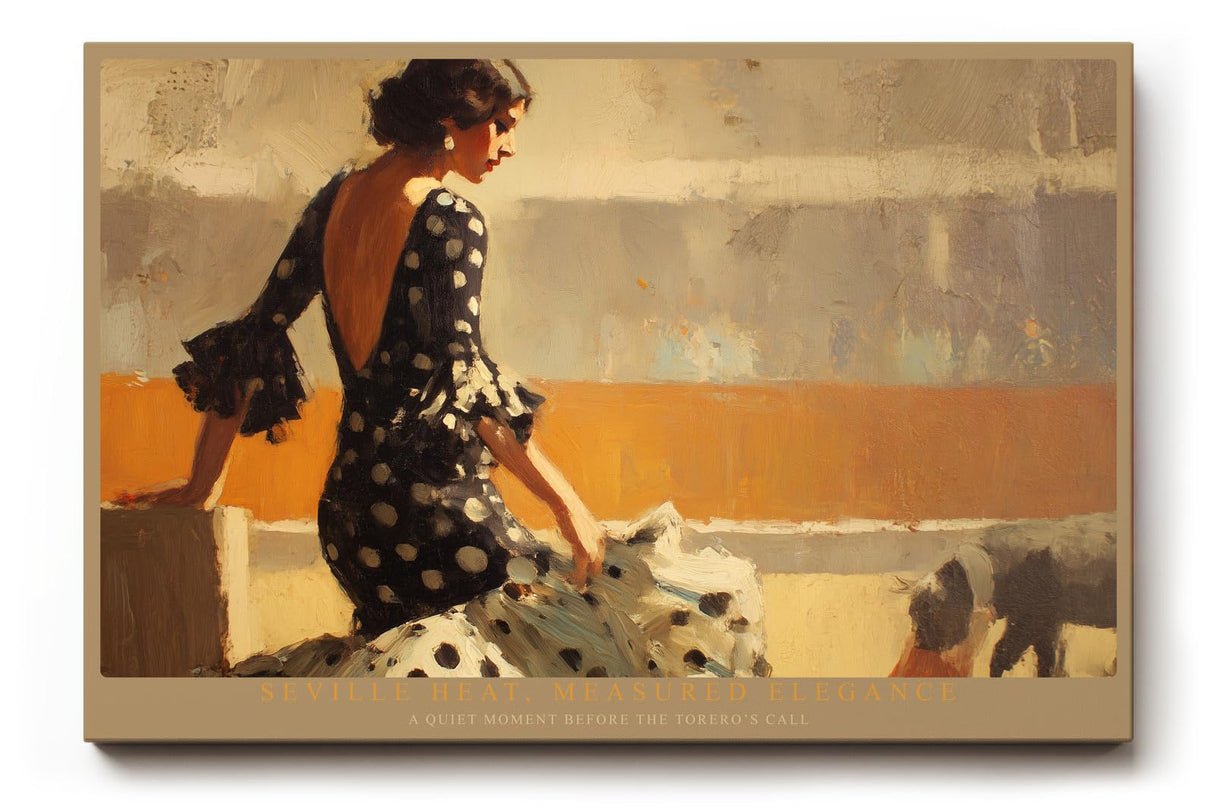Paul Sinus Wandbild 120x80cm Flamenco Szene Sevilla elegante Frau spanische Kunst Wanddekoration mediterranes Motiv Wohnzimmer Schlafzimmer