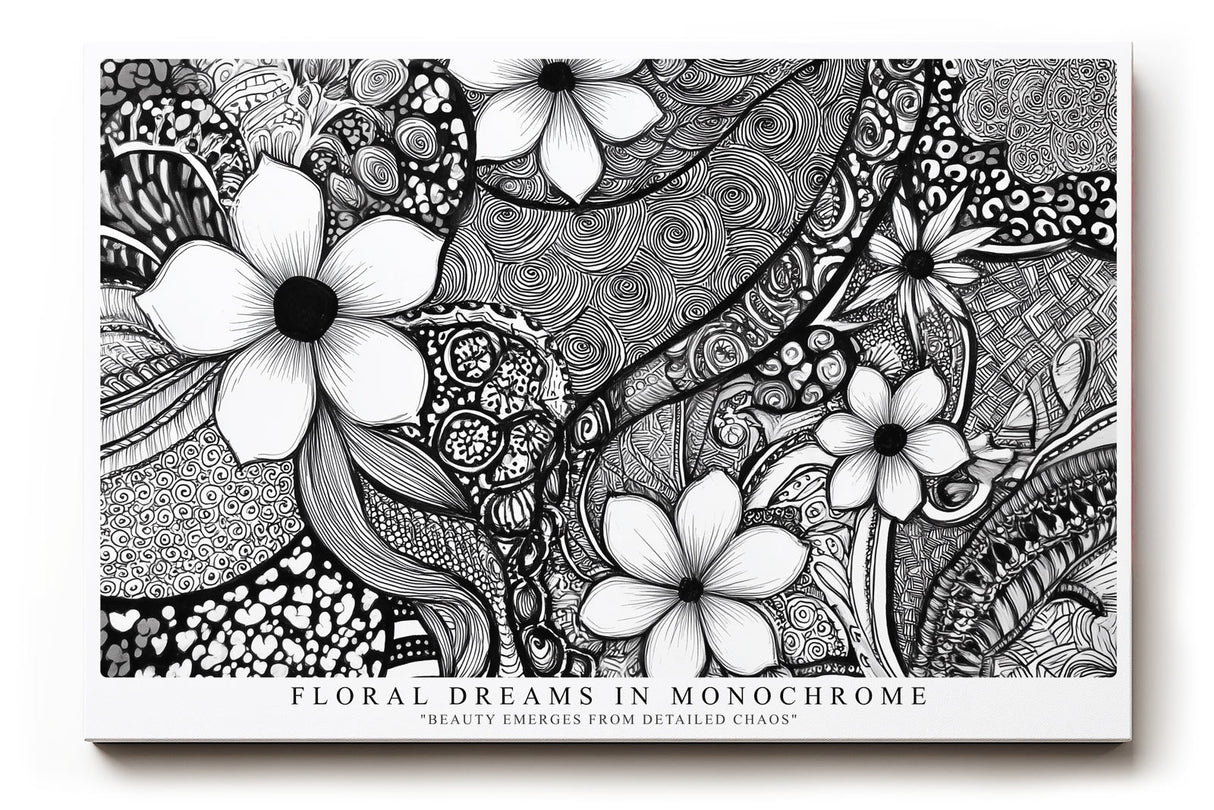 Paul Sinus Wandbild Floral Dreams in Monochrome Artistic Harmony in Black and White