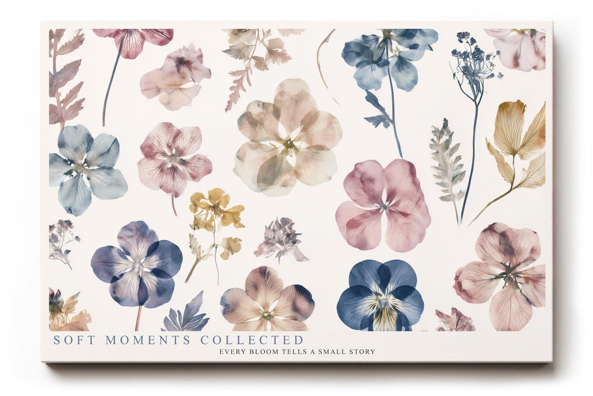 Paul Sinus Wandbild 120x80cm florale Illustration Blumen Sammlung in Pastellfarben moderne botanische Kunst stilvolles Naturbild für Wohnzimmer Büro