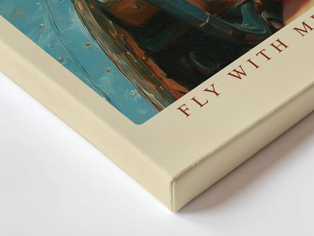 Paul Sinus Wandbild Fly With Me Darling – Vintage-Flugkunst voller Abenteuerlust und zeitloser Eleganz