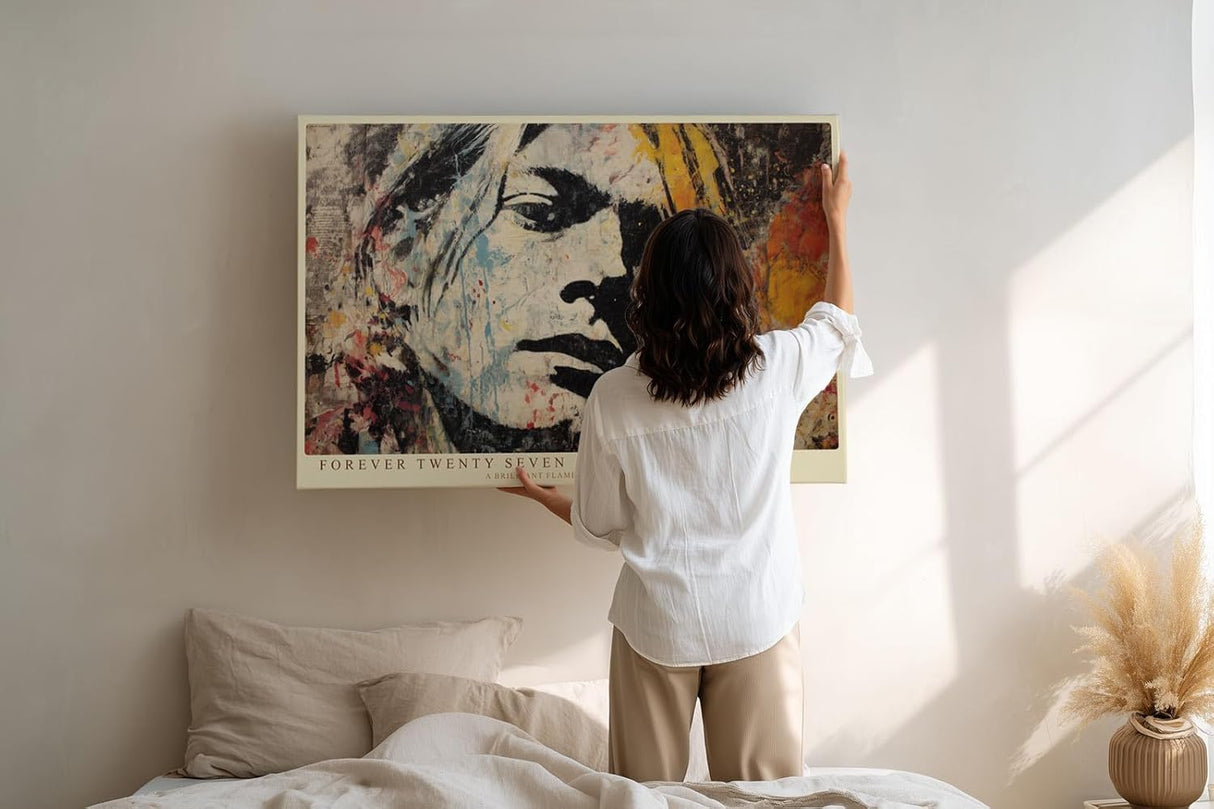 Paul Sinus Wandbild 120x80cm Forever Twenty Seven modernes Pop Art Portrait expressive Kunst Poster für Wohnzimmer Büro Studio