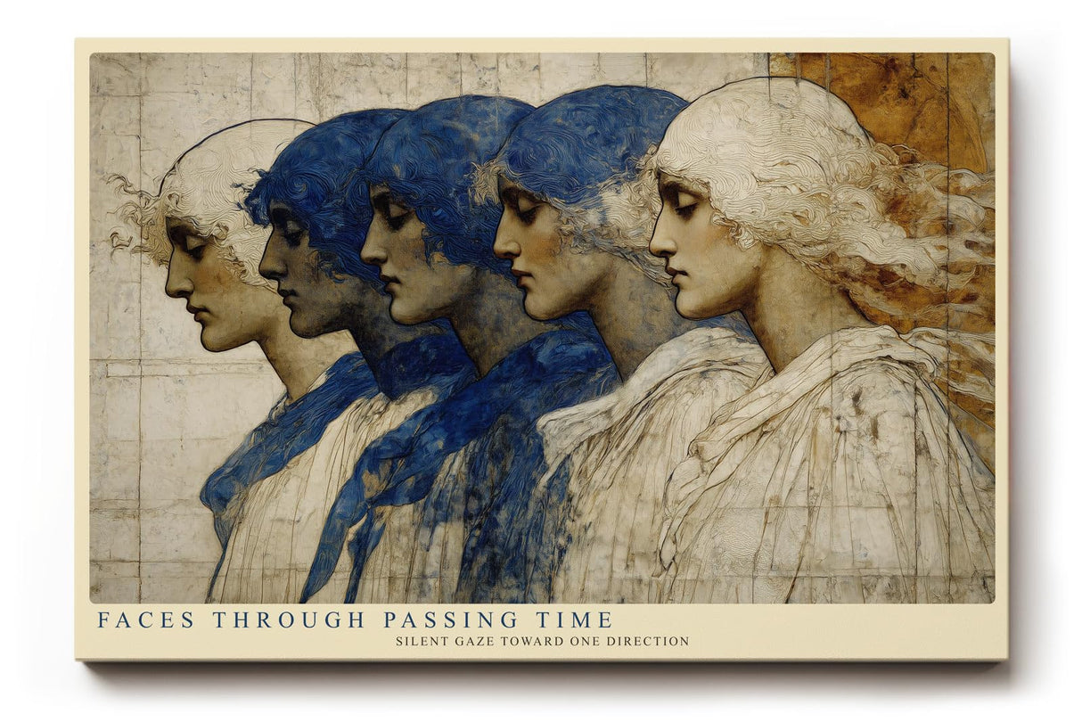 Paul Sinus Wandbild 120x80cm Frauenprofile in klassischer Komposition – Künstlerisches Motiv über Zeit und Identität