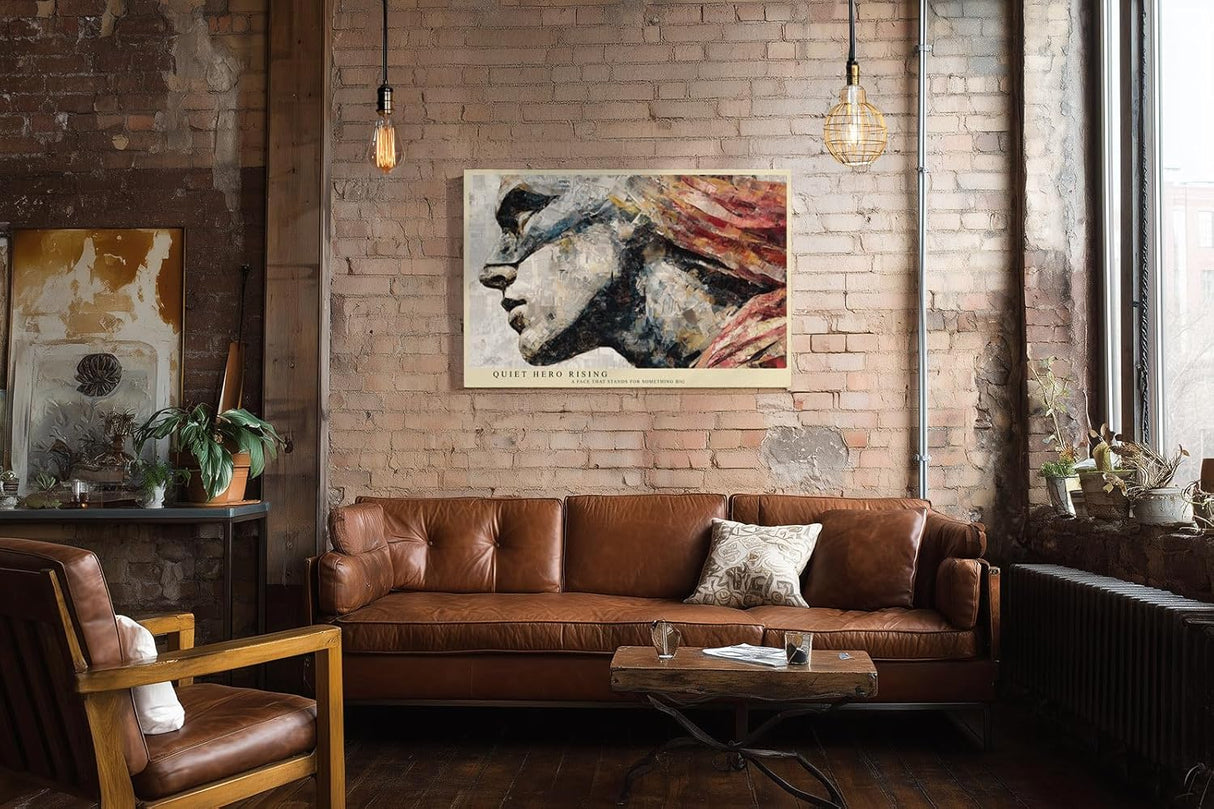 Paul Sinus Wandbild 120x80cm Freiheitsstatue Porträt – Künstlerische Collage mit historischer Symbolkraft