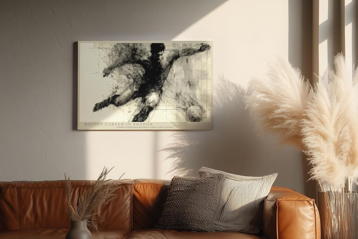Paul Sinus Wandbild 120x80cm Fussballspieler Bewegung abstrakte Sport Kunst Wanddekoration Wohnzimmer Büro