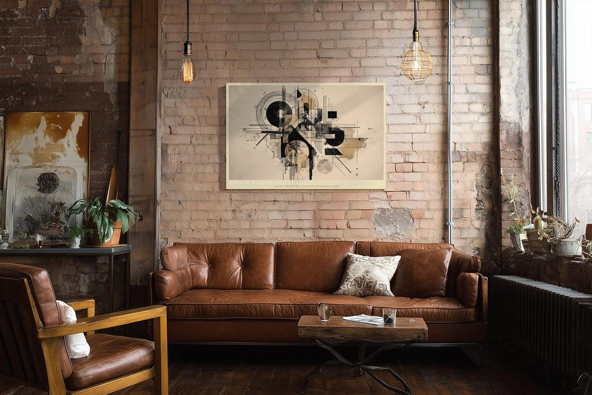 Paul Sinus Wandbild 120x80cm geometrische abstrakte Kunst moderne Linien und Formen minimalistische Designkomposition stilvolle Wanddekoration fuer Wohnzimmer Büro