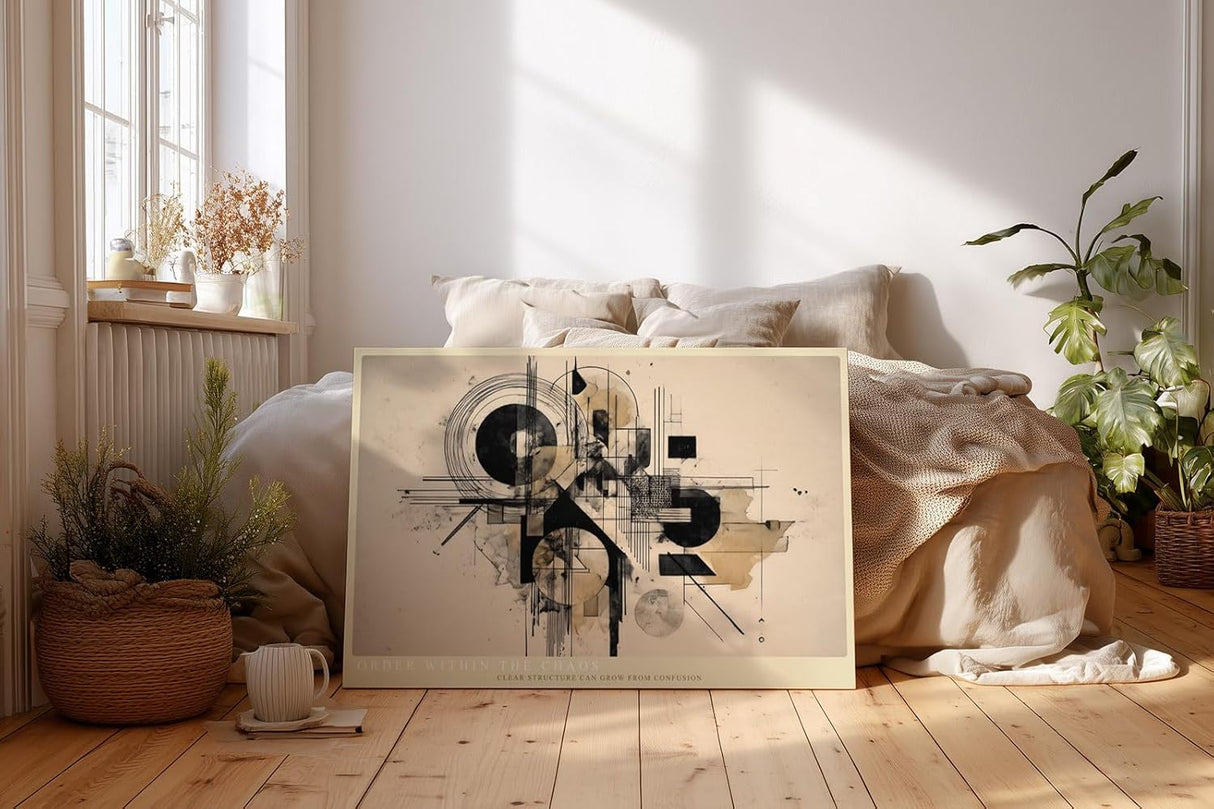 Paul Sinus Wandbild 120x80cm geometrische abstrakte Kunst moderne Linien und Formen minimalistische Designkomposition stilvolle Wanddekoration fuer Wohnzimmer Büro