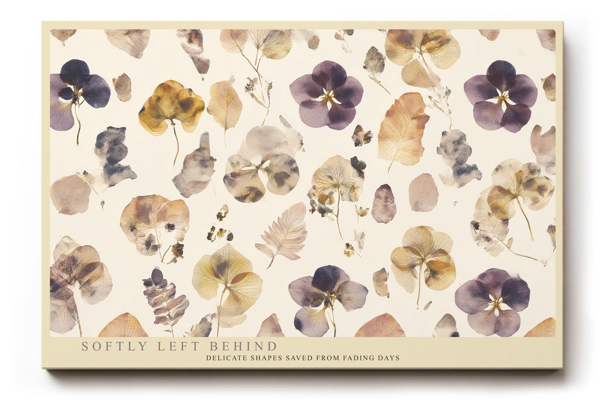 Paul Sinus Wandbild 120x80cm gepresste Blumen botanische Illustration vintage Naturkunst beige braun florales Muster moderne Wanddekoration fuer Wohnzimmer