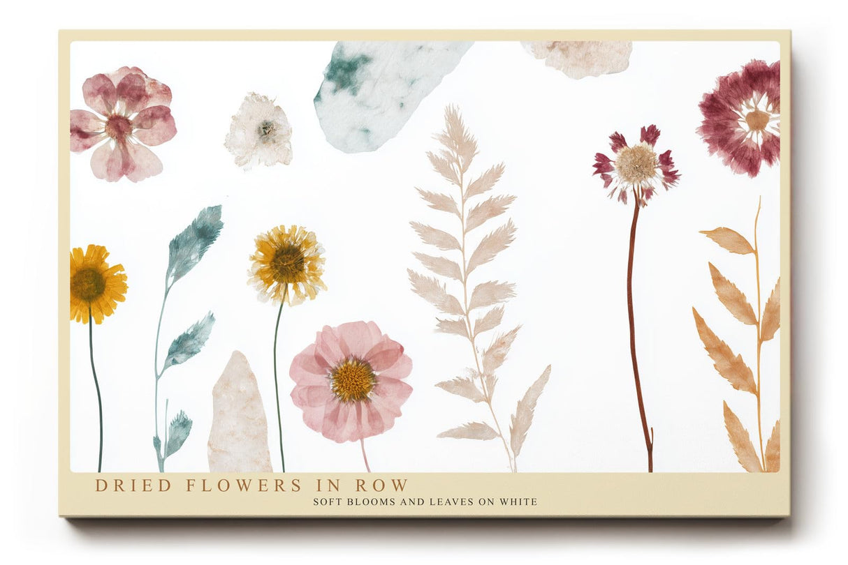 Paul Sinus Wandbild 120x80cm getrocknete Blumen botanische Illustration moderne Naturkunst Pastellfarben Kunstdruck stilvolle Wanddekoration fuer Wohnzimmer Schlafzimmer