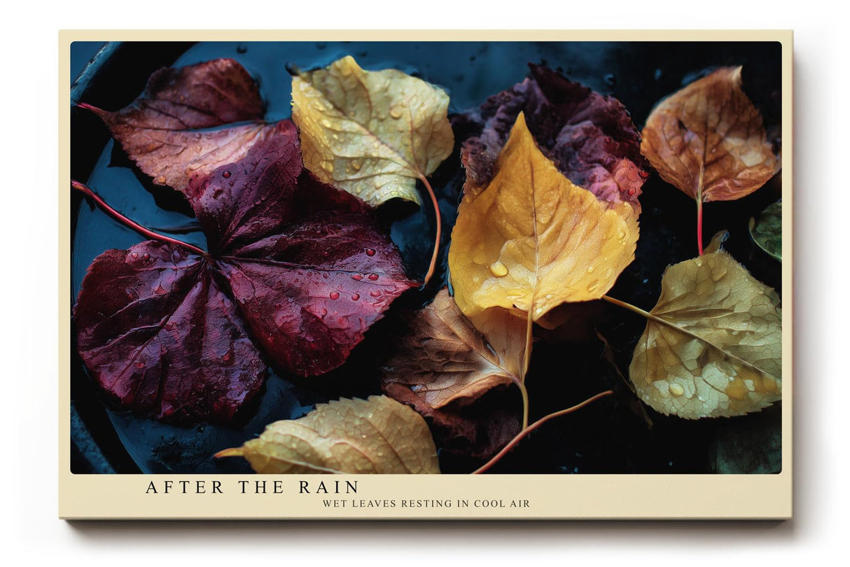 Paul Sinus Wandbild 120x80cm Herbstblaetter Makro Naturfotografie rot gelb Kunstdruck grosses Natur Kunstbild moderne Wanddekoration fuer Wohnzimmer Büro Flur