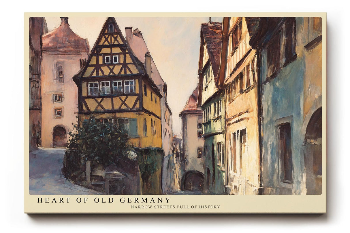 Paul Sinus Wandbild 120x80cm Historische Altstadt Gasse Malerei LeinWandbild 120x80cm Europäische Stadt Architektur Wanddekoration