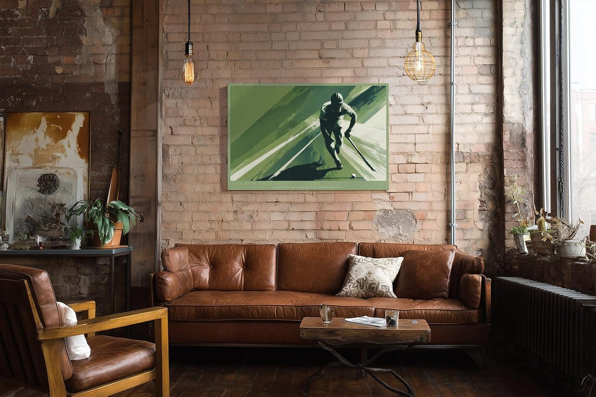 Paul Sinus Wandbild 120x80cm Hockeyspieler im Lauf moderne Sportkunst mit dynamischer Bewegung