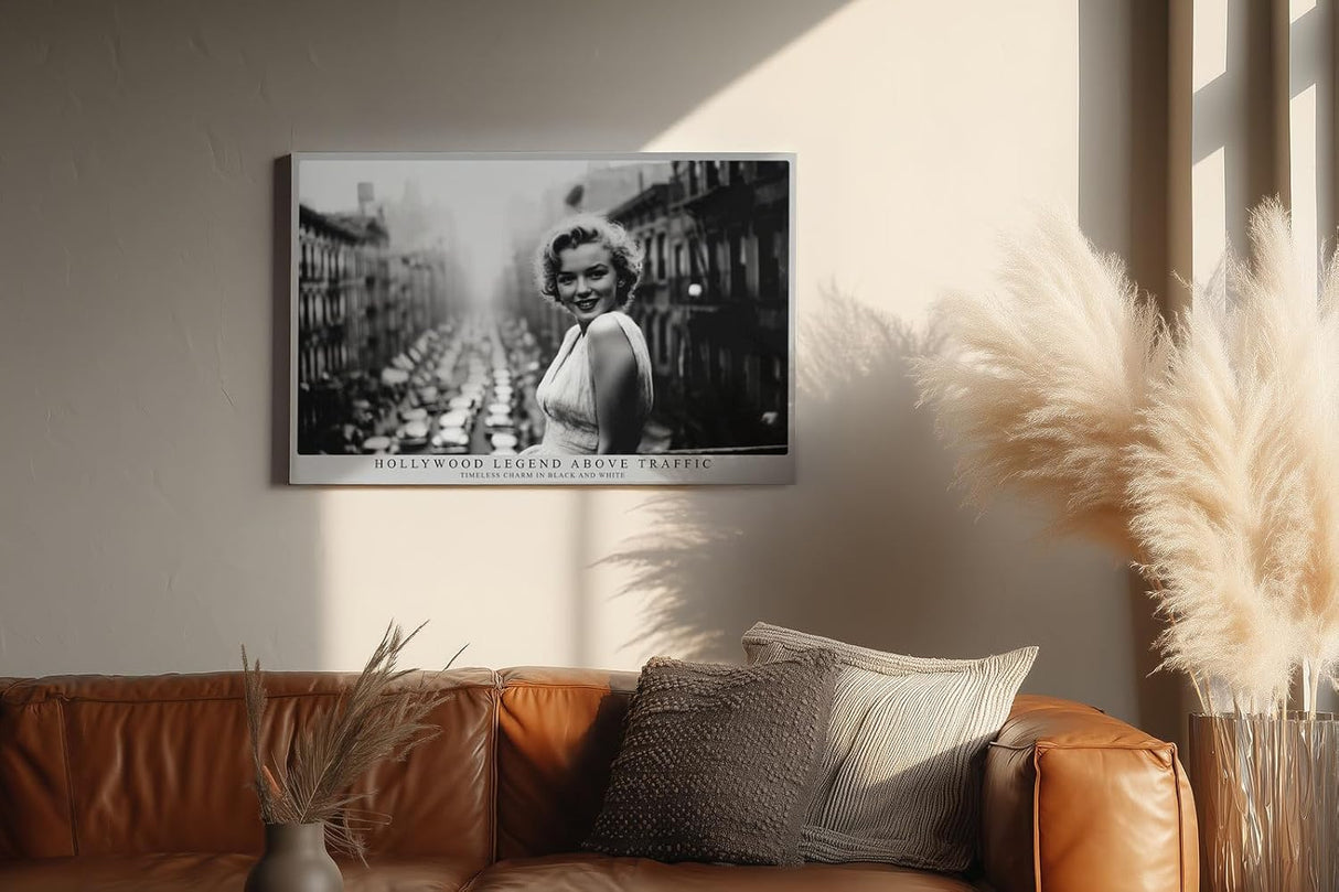 Paul Sinus Wandbild 120x80cm Hollywood Ikone schwarz weiß Porträt klassische Filmlegende Vintage Fotokunst elegante