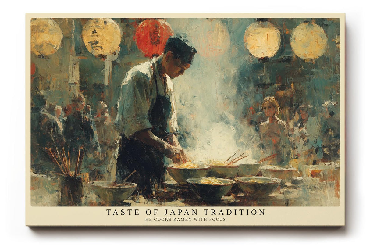Paul Sinus Wandbild 120x80cm Japanischer Ramen Koch bei der Arbeit – Atmosphärische Streetfood Szene mit traditioneller Küche