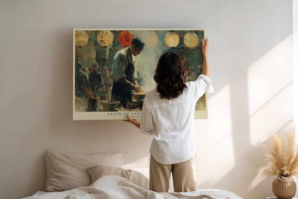 Paul Sinus Wandbild 120x80cm Japanischer Ramen Koch bei der Arbeit – Atmosphärische Streetfood Szene mit traditioneller Küche