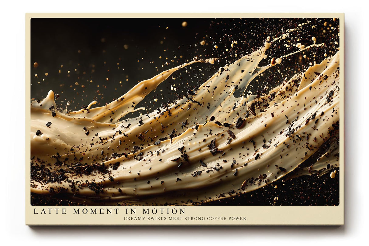 Paul Sinus Wandbild 120x80cm Kaffee Splash abstrakte Latte Bewegung Food Art moderne Wanddekoration fuer Kueche Esszimmer Cafe Wohnzimmer