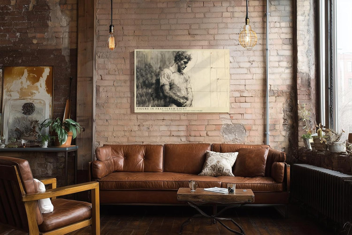 Paul Sinus Wandbild 120x80cm Klassische Maennerfigur Zeichnung Moderne Figurstudie Kunst fuer Wohnzimmer Büro und Atelier