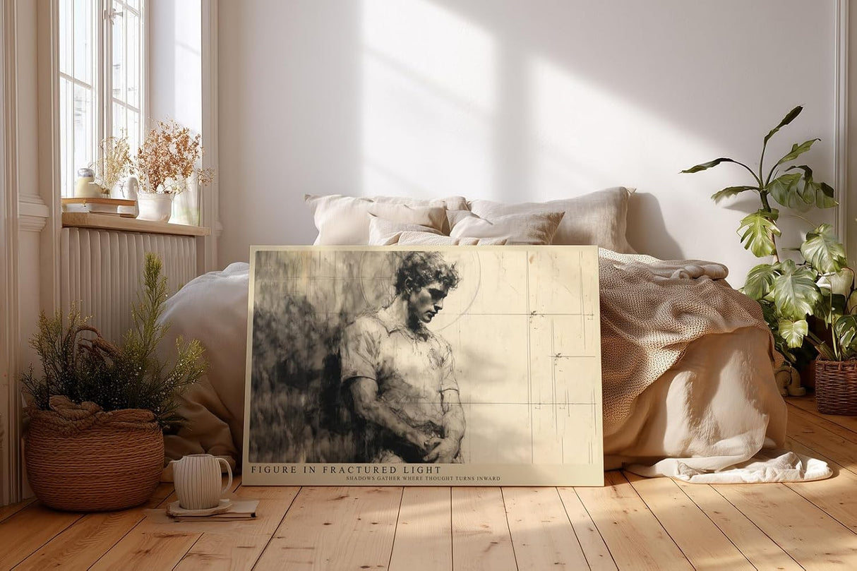 Paul Sinus Wandbild 120x80cm Klassische Maennerfigur Zeichnung Moderne Figurstudie Kunst fuer Wohnzimmer Büro und Atelier