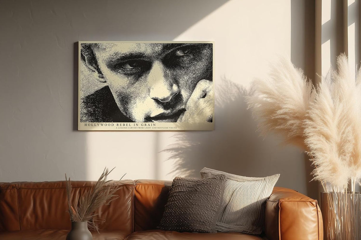 Paul Sinus Wandbild 120x80cm Klassisches Maennerportraet Schwarz Weiss Punktkunst Stilvolles Portrait Kunstbild fuer Wohnzimmer Büro und Galerie