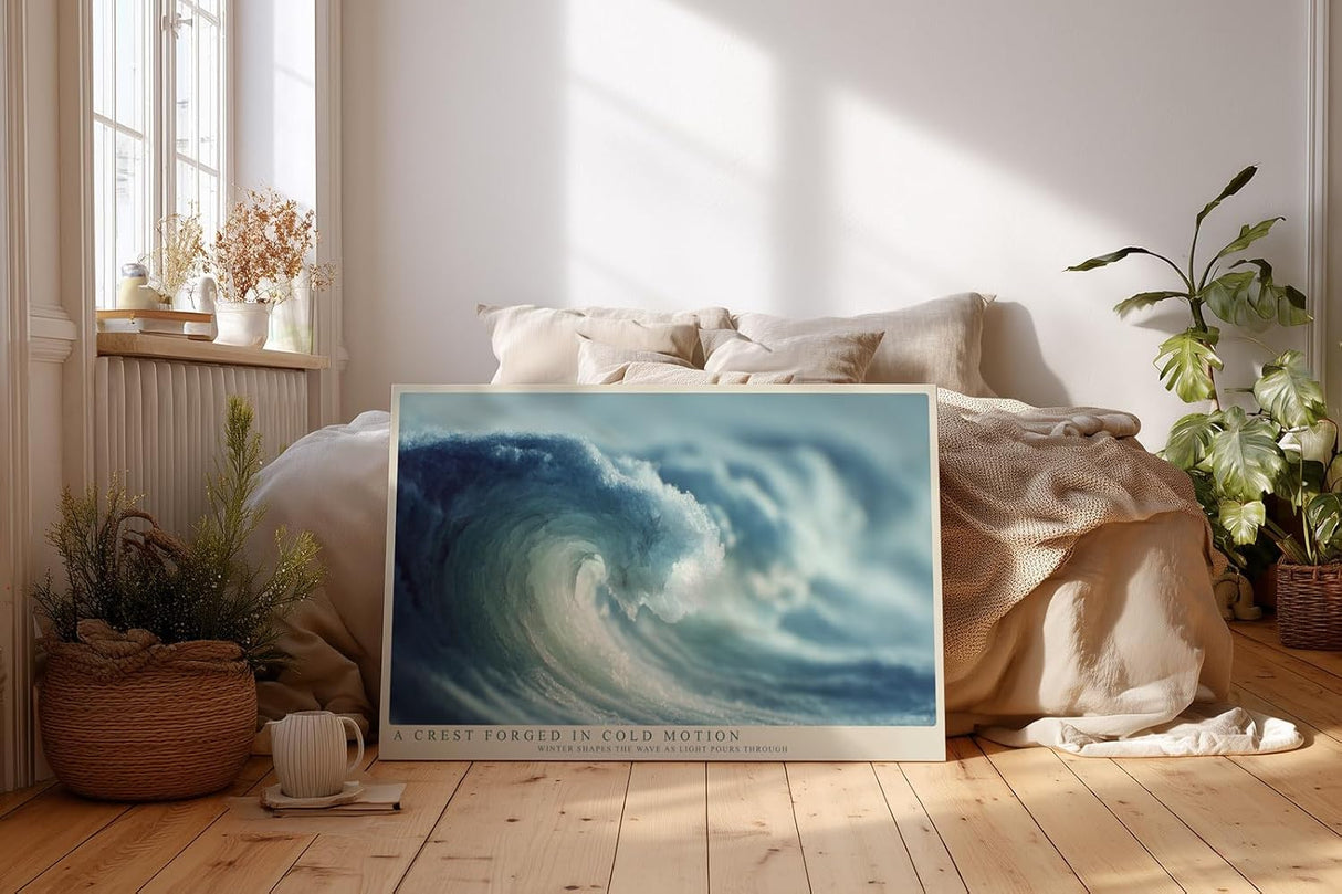 Paul Sinus Wandbild 120x80cm Kraftvolle Meereswelle moderne Ozean Kunst mit dynamischer Wasserstruktur