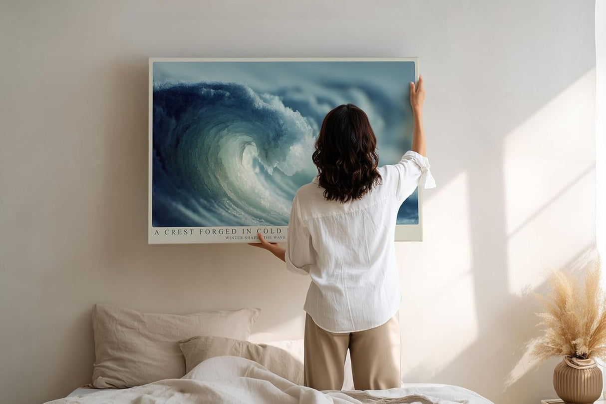 Paul Sinus Wandbild 120x80cm Kraftvolle Meereswelle moderne Ozean Kunst mit dynamischer Wasserstruktur