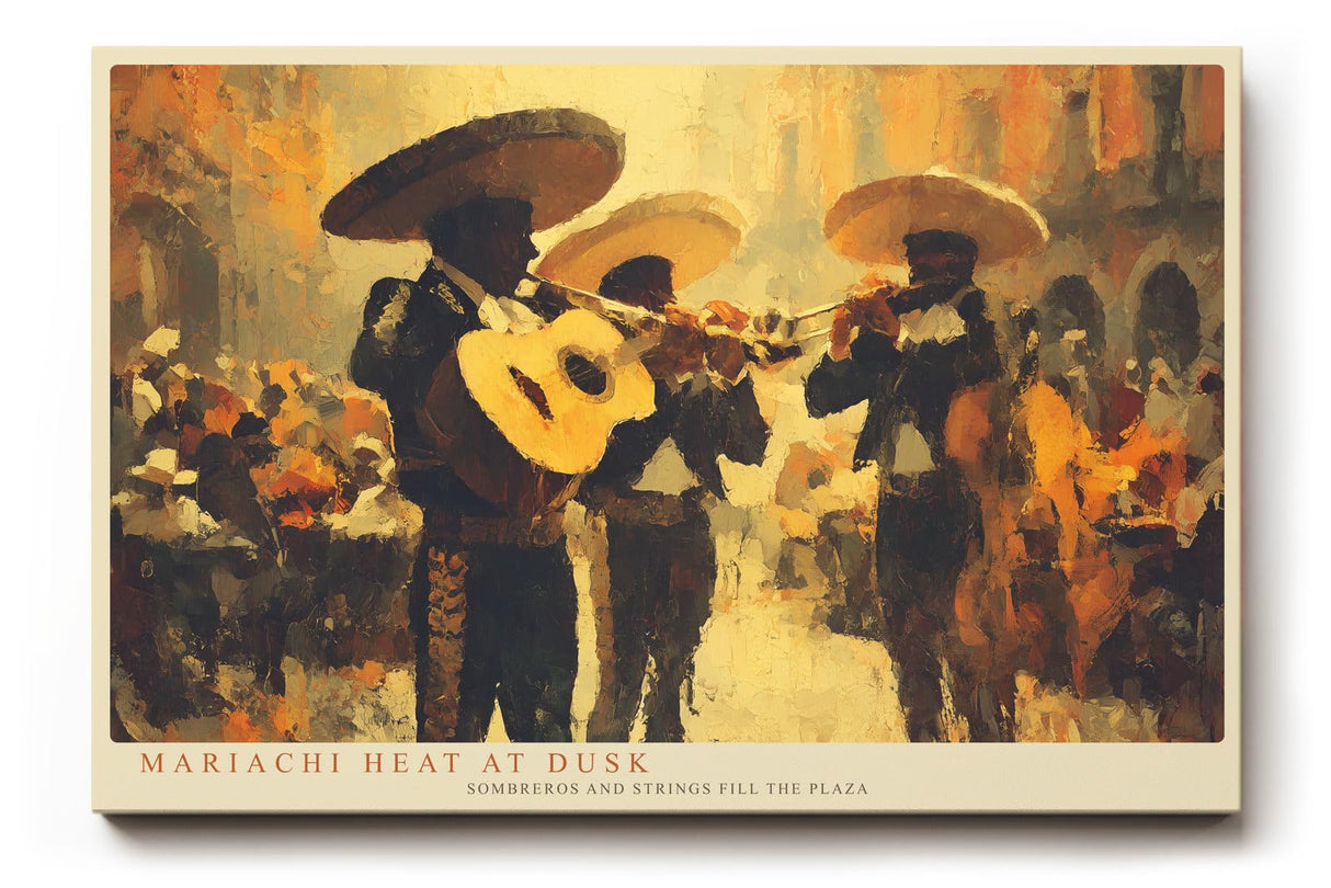 Paul Sinus Wandbild 120x80cm Mariachi Musiker Mexiko Plaza Kultur Kunst Wanddekoration Musik Szene Wohnzimmer Restaurant
