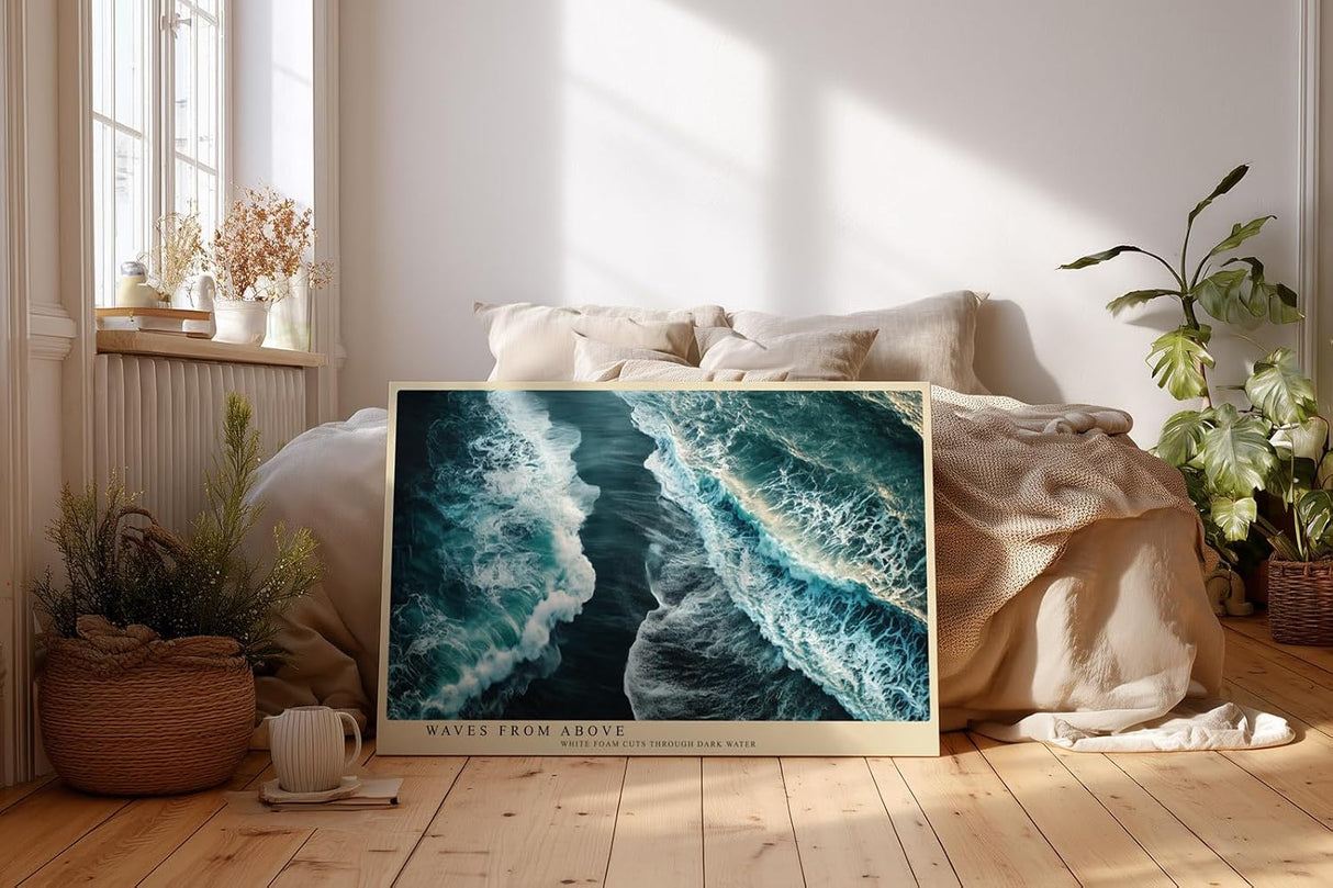 Paul Sinus Wandbild 120x80cm Meereswellen aus der Vogelperspektive – Dynamische Ozeankunst mit kraftvoller Brandung