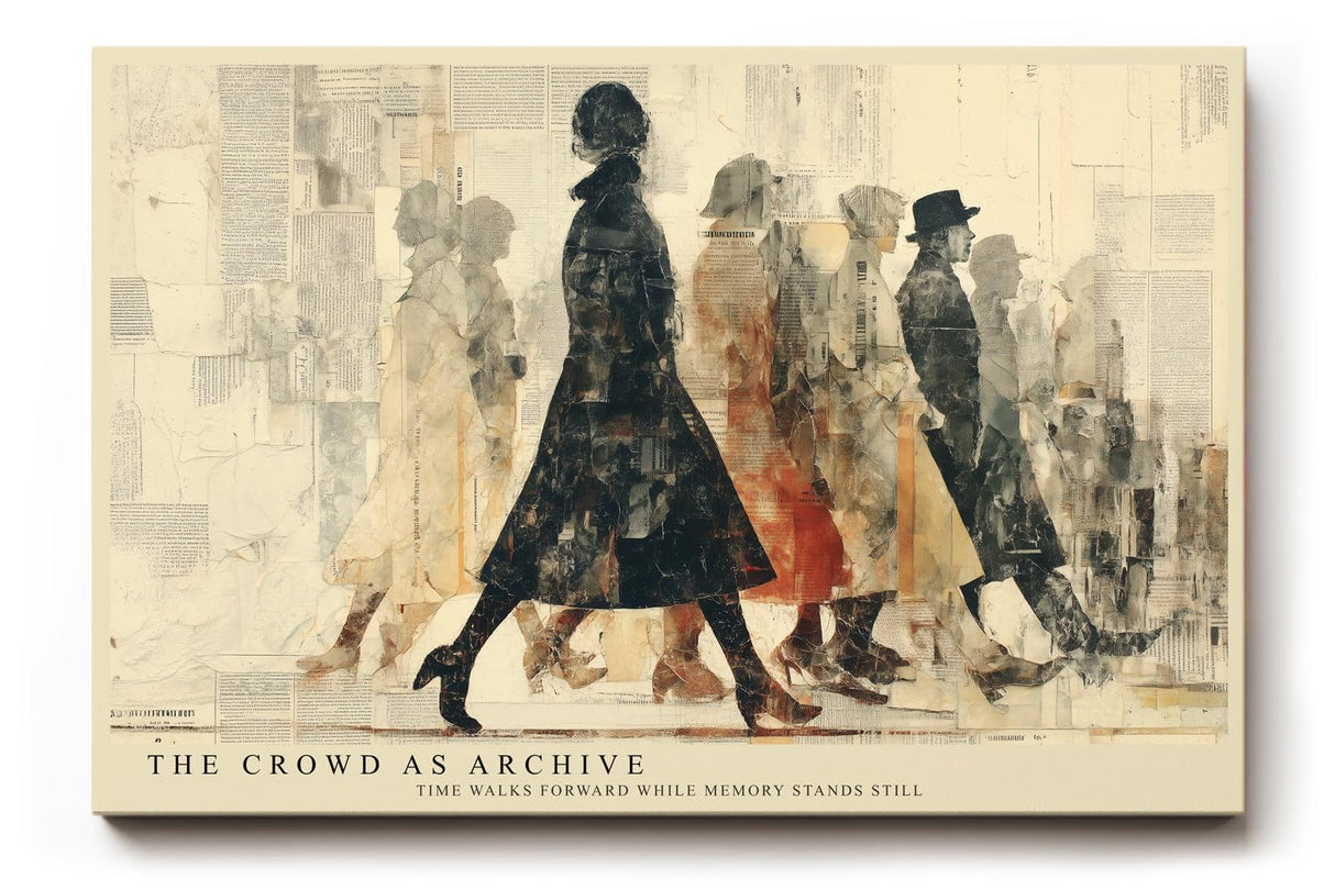 Paul Sinus Wandbild 120x80cm Menschen Silhouetten Stadt Szene Moderne Collage Kunstmotiv mit urbaner Bewegung