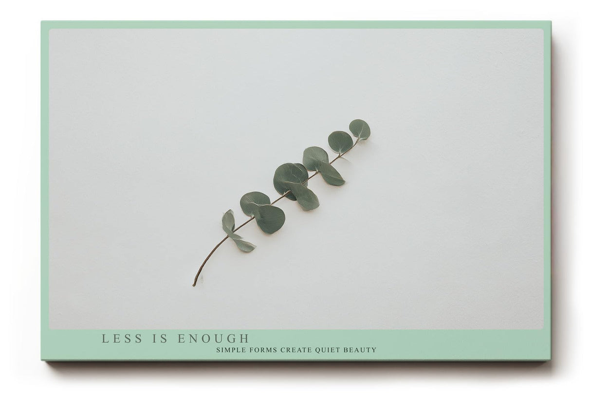 Paul Sinus Wandbild 120x80cm minimalistische Eukalyptus Pflanze moderne botanische Naturkunst dezente gruene Wanddekoration fuer Wohnzimmer Büro