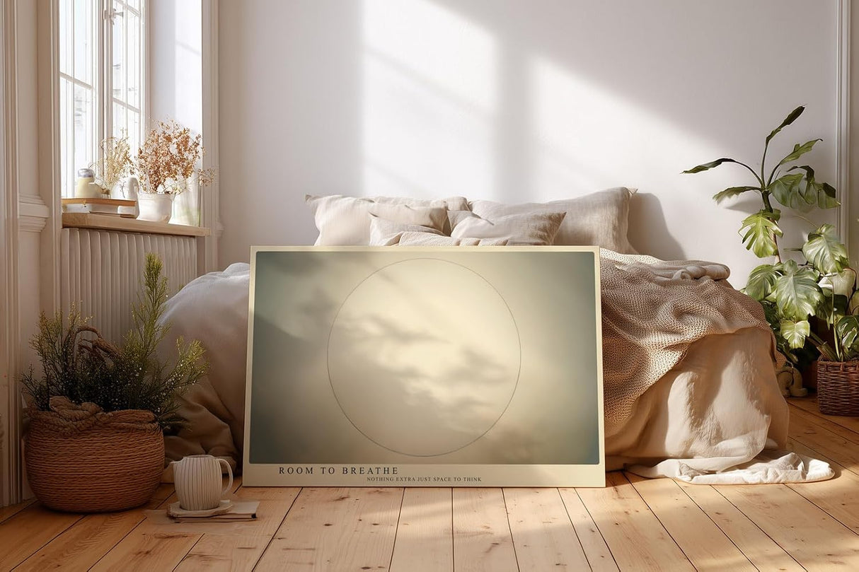 Paul Sinus Wandbild 120x80cm minimalistischer Kreis abstrakte geometrische Kunst in sanften Beigetönen modernes Designbild stilvolle Wanddekoration für Wohnzimmer Büro