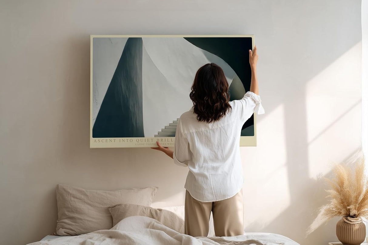 Paul Sinus Wandbild 120x80cm Moderne Architektur Treppe mit Silhouette minimalistisches Designmotiv