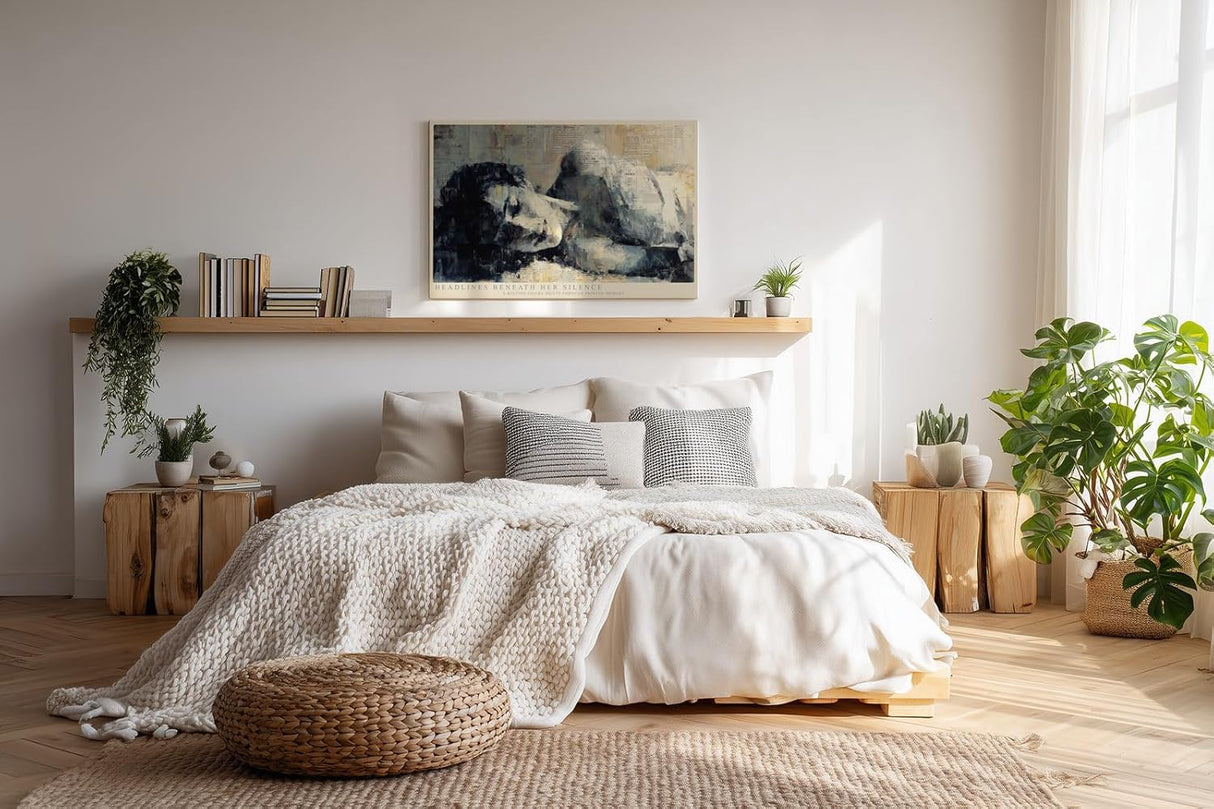 Paul Sinus Wandbild 120x80cm Moderne Figurative Kunst Frau liegend abstrakte Malerei Wanddekoration kuenstlerisches Motiv Wohnzimmer Schlafzimmer